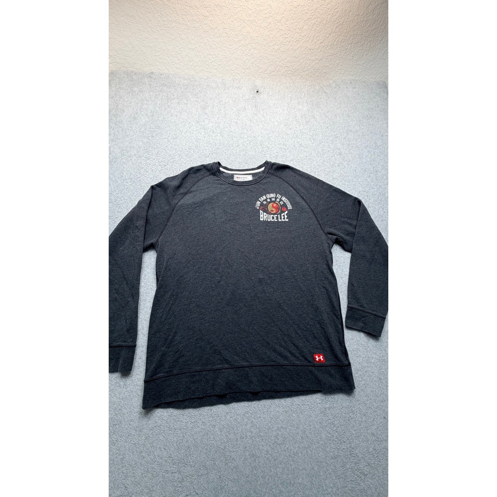 Under Armour Roots of Fight Bruce Lee Sweatshirt Mens XL Gray Coldgear Loose